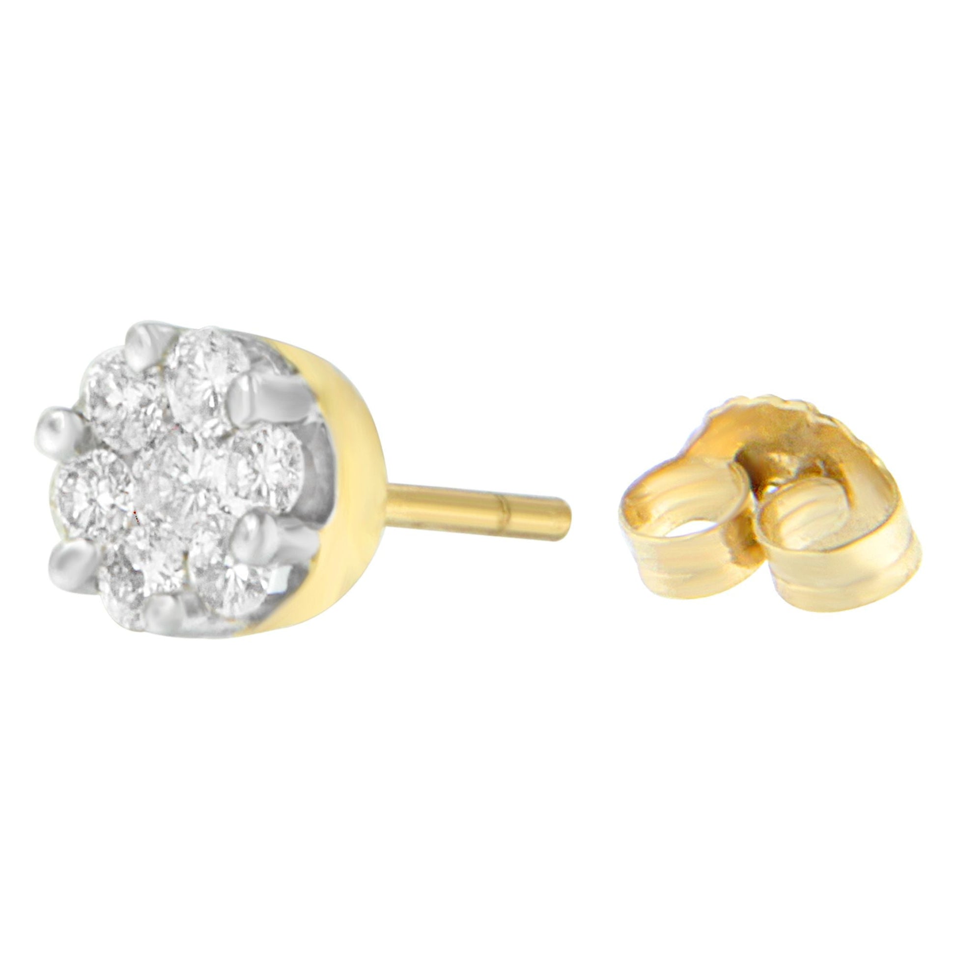 14K Yellow Gold 3/4 cttw Round Cut Diamond Stud Earring (I-J, SI2-I1) Bids.com