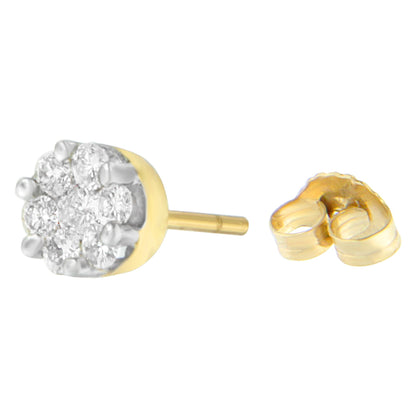 14K Yellow Gold 3/4 cttw Round Cut Diamond Stud Earring (I-J, SI2-I1) Bids.com