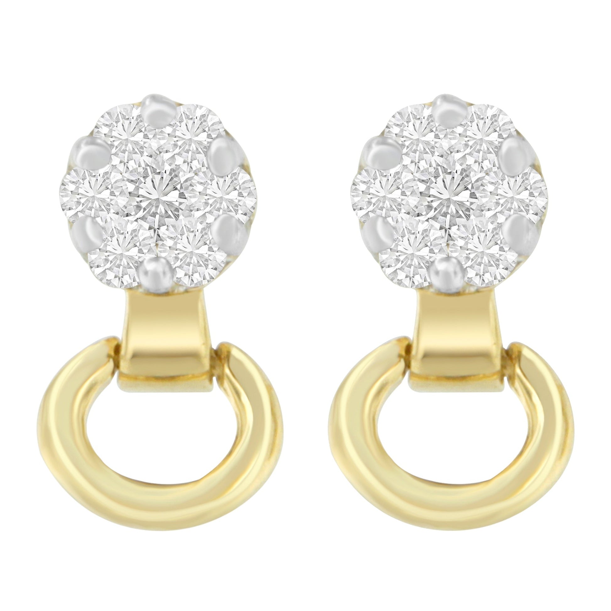 14K Yellow Gold 1/2 cttw Diamond Stud Earrings (I-J, SI1-SI2) Bids.com