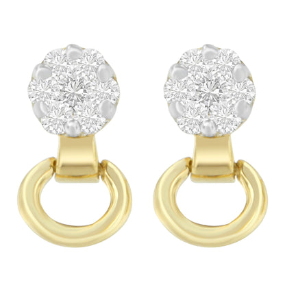 14K Yellow Gold 1/2 cttw Diamond Stud Earrings (I-J, SI1-SI2) Bids.com