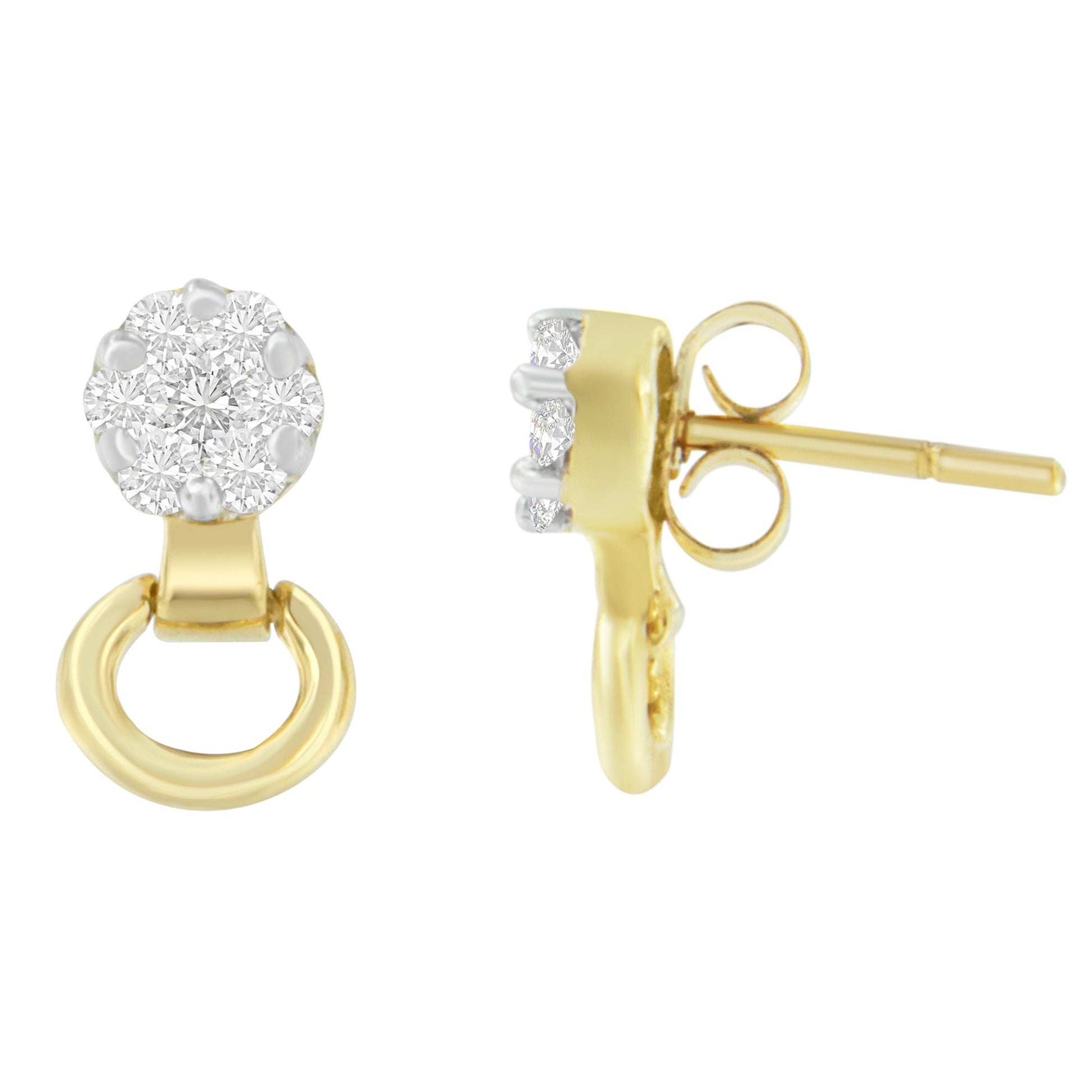 14K Yellow Gold 1/2 cttw Diamond Stud Earrings (I-J, SI1-SI2) Bids.com