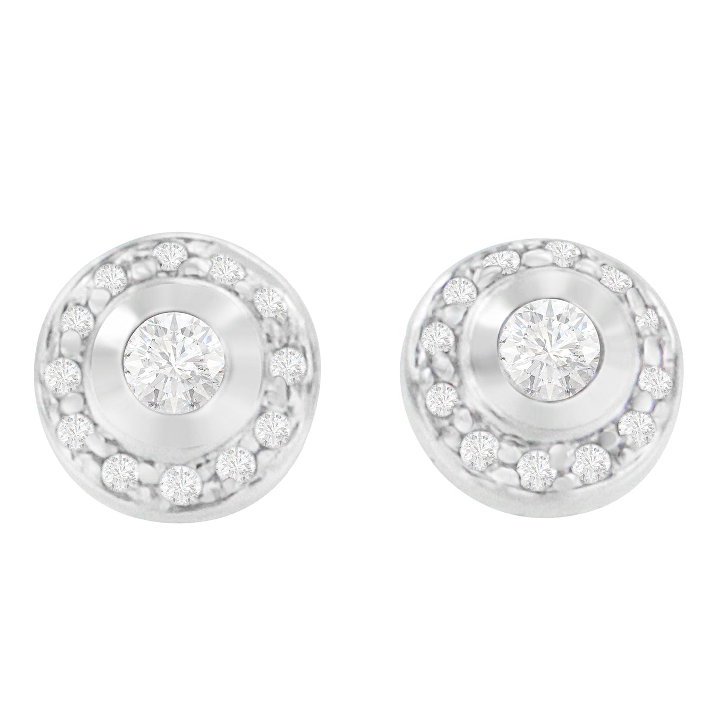 14K White Gold 1/3 cttw Round Cut Diamond Earrings (H-I, SI2-I1) Bids.com