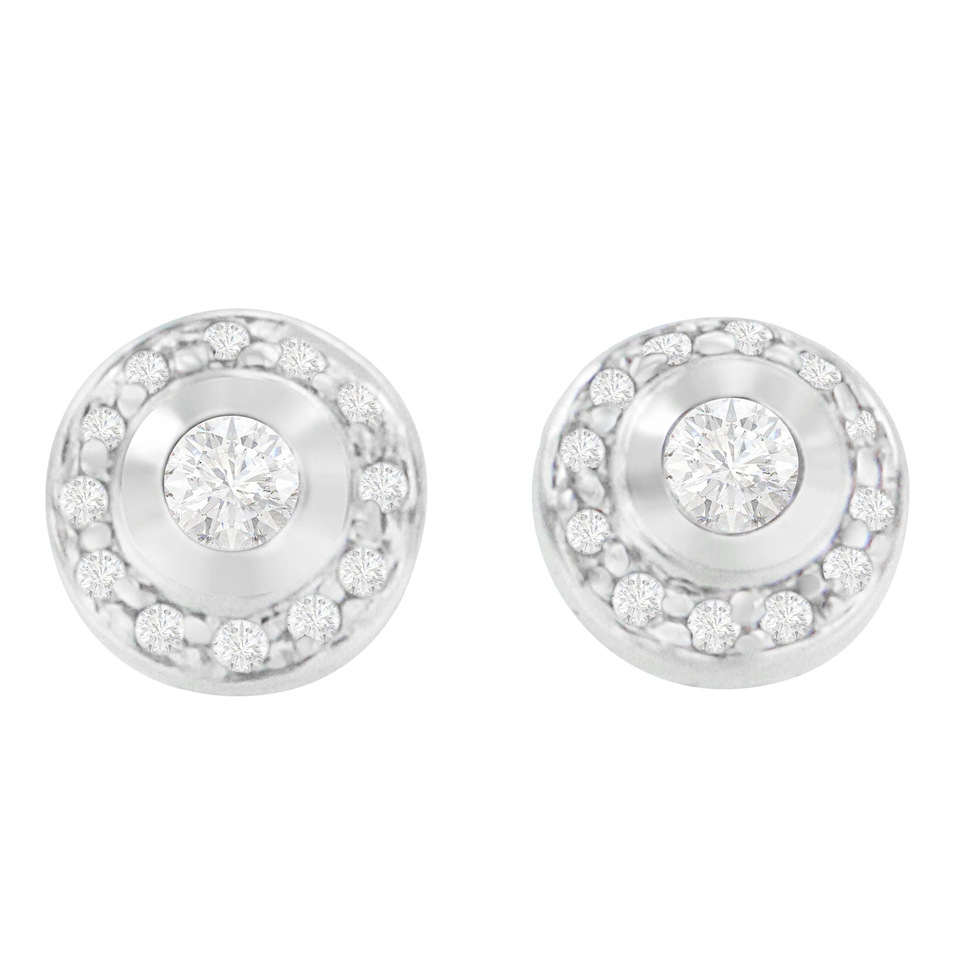 14K White Gold 1/3 cttw Round Cut Diamond Earrings (H-I, SI2-I1) Bids.com
