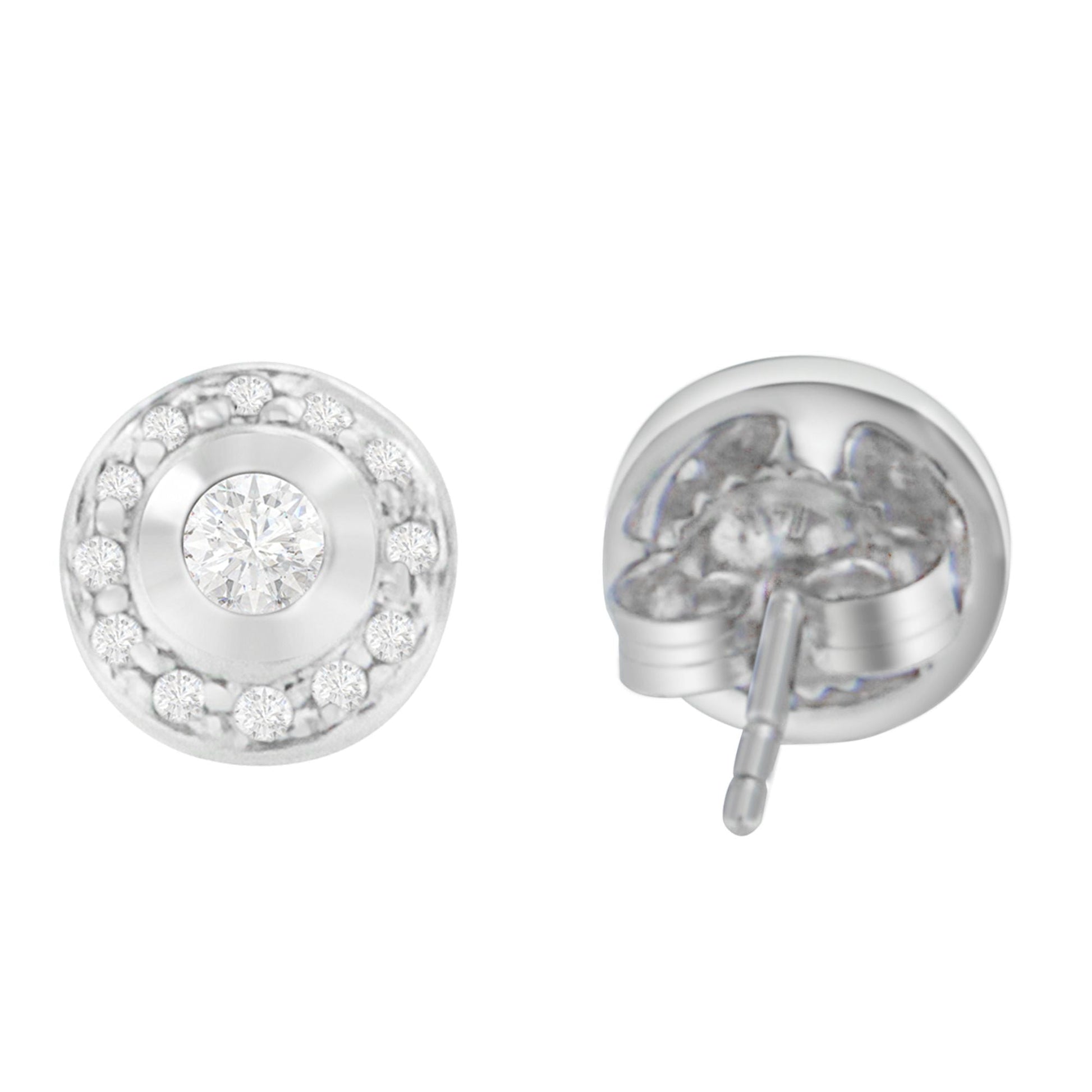 14K White Gold 1/3 cttw Round Cut Diamond Earrings (H-I, SI2-I1) Bids.com
