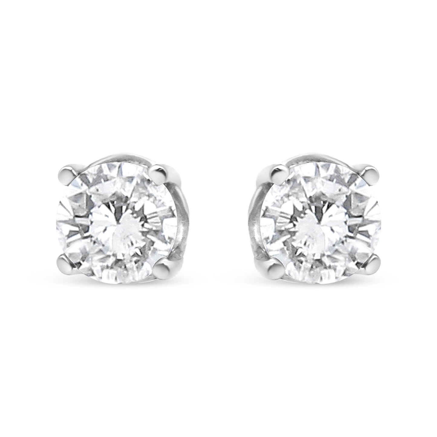 14K White Gold 3/4 Cttw Lab Grown Diamond 4-Prong Classic Stud Earrings (F-G Color, VS2-SI1 Clarity) Bids.com