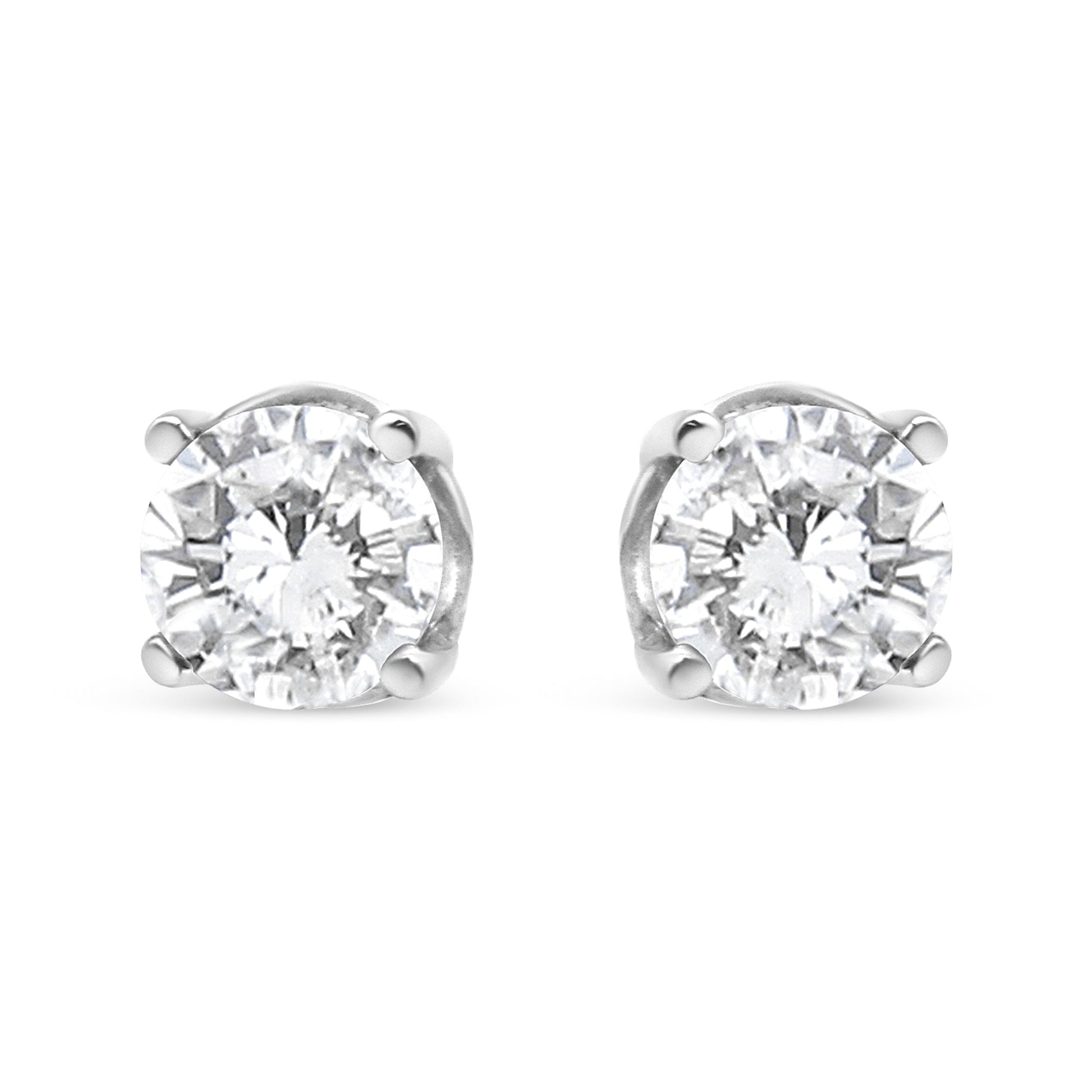 14K White Gold 3/4 Cttw Lab Grown Diamond 4-Prong Classic Stud Earrings (F-G Color, VS2-SI1 Clarity) Bids.com