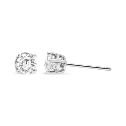 14K White Gold 3/4 Cttw Lab Grown Diamond 4-Prong Classic Stud Earrings (F-G Color, VS2-SI1 Clarity) Bids.com