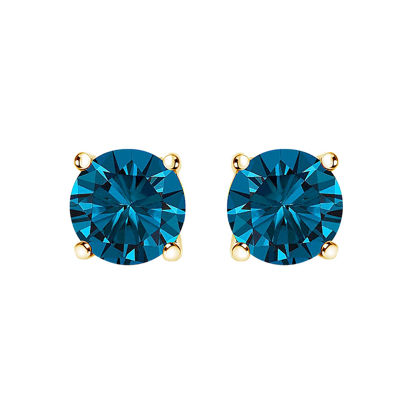 14K White Gold 1.00 Cttw Blue Lab Grown Diamond Stud Earrings with Screw Backs Bids.com