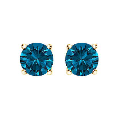 14K White Gold 1.00 Cttw Blue Lab Grown Diamond Stud Earrings with Screw Backs Bids.com