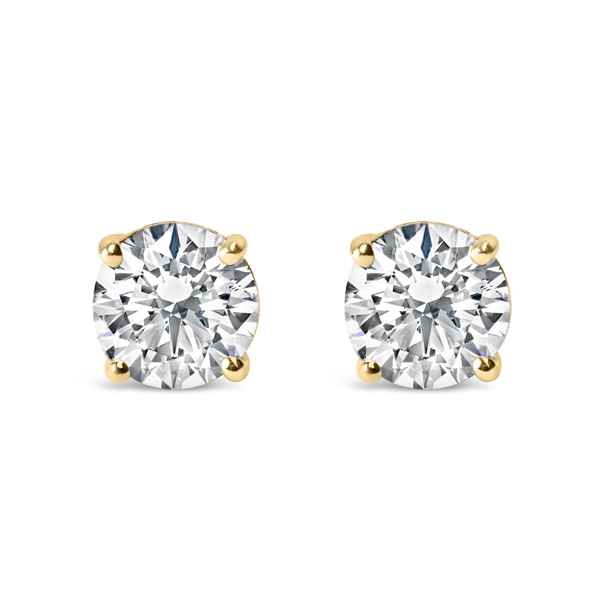 14K White Gold 2.00 Cttw Lab Grown Round Brilliant-Cut Diamond Classic 4-Prong Stud Earrings with Screw Backs (F-G color, VVS2-VS1 Clarity) Bids.com