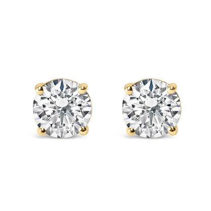 14K White Gold 2.00 Cttw Lab Grown Round Brilliant-Cut Diamond Classic 4-Prong Stud Earrings with Screw Backs (F-G color, VVS2-VS1 Clarity) Bids.com