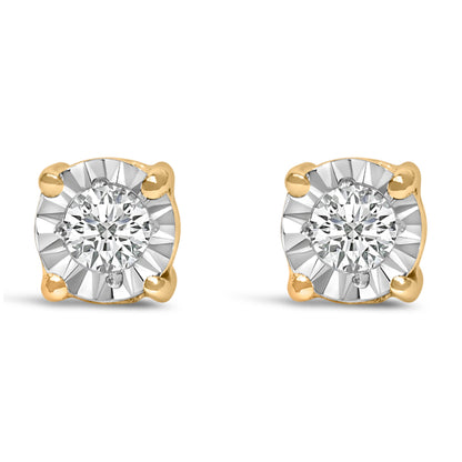 .925 Sterling Silver 1/10 Cttw Round Brilliant-Cut Lab Grown Diamond Miracle-Set Stud Earrings (F-G Color, VS1-VS2 Clarity) Bids.com