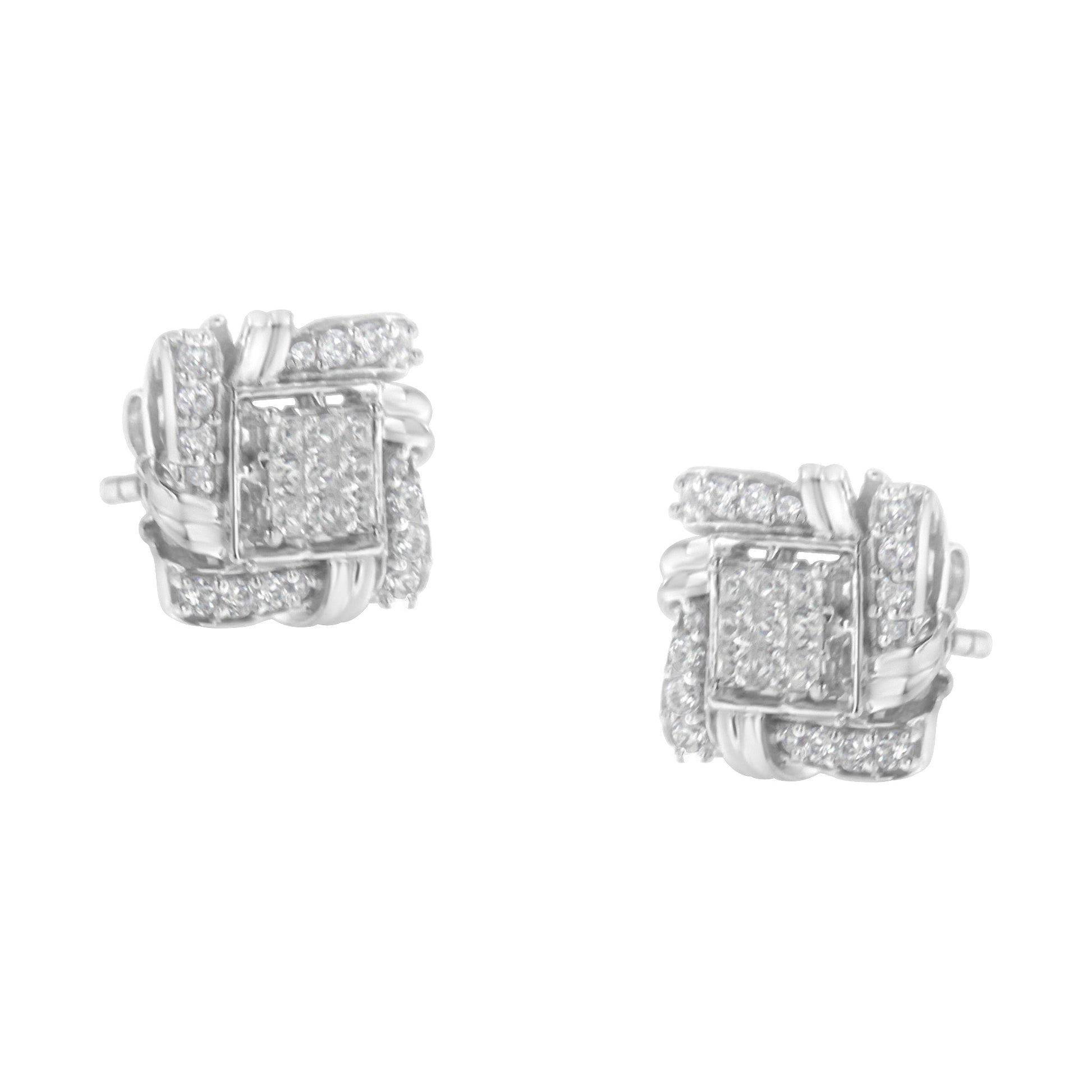 .925 Sterling Silver 1/2 Cttw Round-Cut Diamond Stud Earrings (I-J Color, I1-I2 Clarity) Bids.com