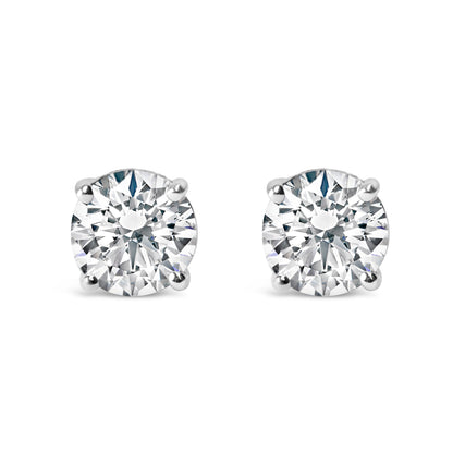 14K White Gold 1 1/2 Cttw Lab Grown Diamond Solitaire Stud Earrings with Screwbacks (F-G Color, VS2-SI1 Clarity) Bids.com