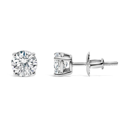 IGI Certified 14K White Gold 1 1/2 Cttw Lab Grown Diamond Solitaire Stud Earrings with Screwbacks (H-I Color, VS1-VS2 Clarity) Bids.com