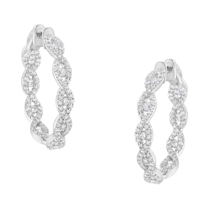 10K White Gold Diamond Hoop Earrings (1 1/2 cttw, H-I Color, I1-I2 Clarity) Bids.com