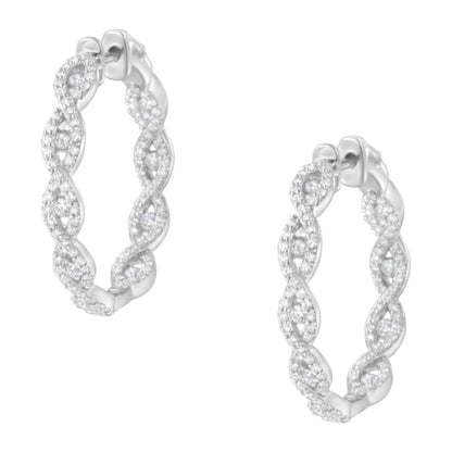 10K White Gold Diamond Hoop Earrings (1 1/2 cttw, H-I Color, I1-I2 Clarity) Bids.com