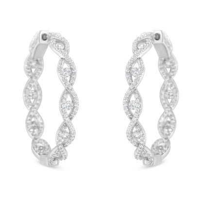 10K White Gold Diamond Hoop Earrings (1 1/2 cttw, H-I Color, I1-I2 Clarity) Bids.com