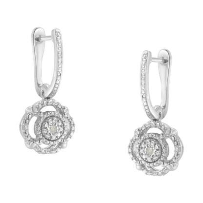 .925 Sterling Silver Miracle-Set Diamond Accent Drop and Dangle Earrings (I-J Color, I3 Clarity) Bids.com