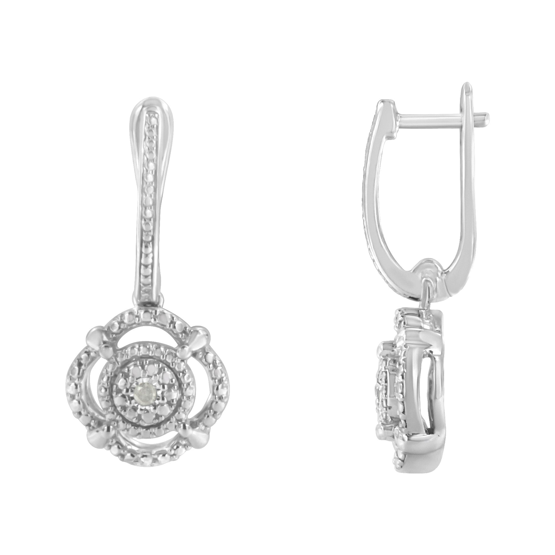 .925 Sterling Silver Miracle-Set Diamond Accent Drop and Dangle Earrings (I-J Color, I3 Clarity) Bids.com