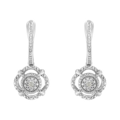 .925 Sterling Silver Miracle-Set Diamond Accent Drop and Dangle Earrings (I-J Color, I3 Clarity) Bids.com