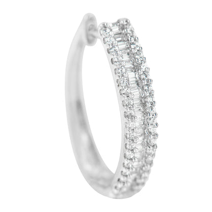 10K White Gold Diamond Hoop Earrings (3/4 cttw, I-J Color, I2-I3 Clarity) Bids.com