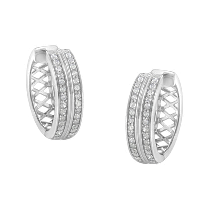 10K White Gold Diamond Hoop Earring (1/2 cttw, I-J Color, I2-I3 Clarity) Bids.com