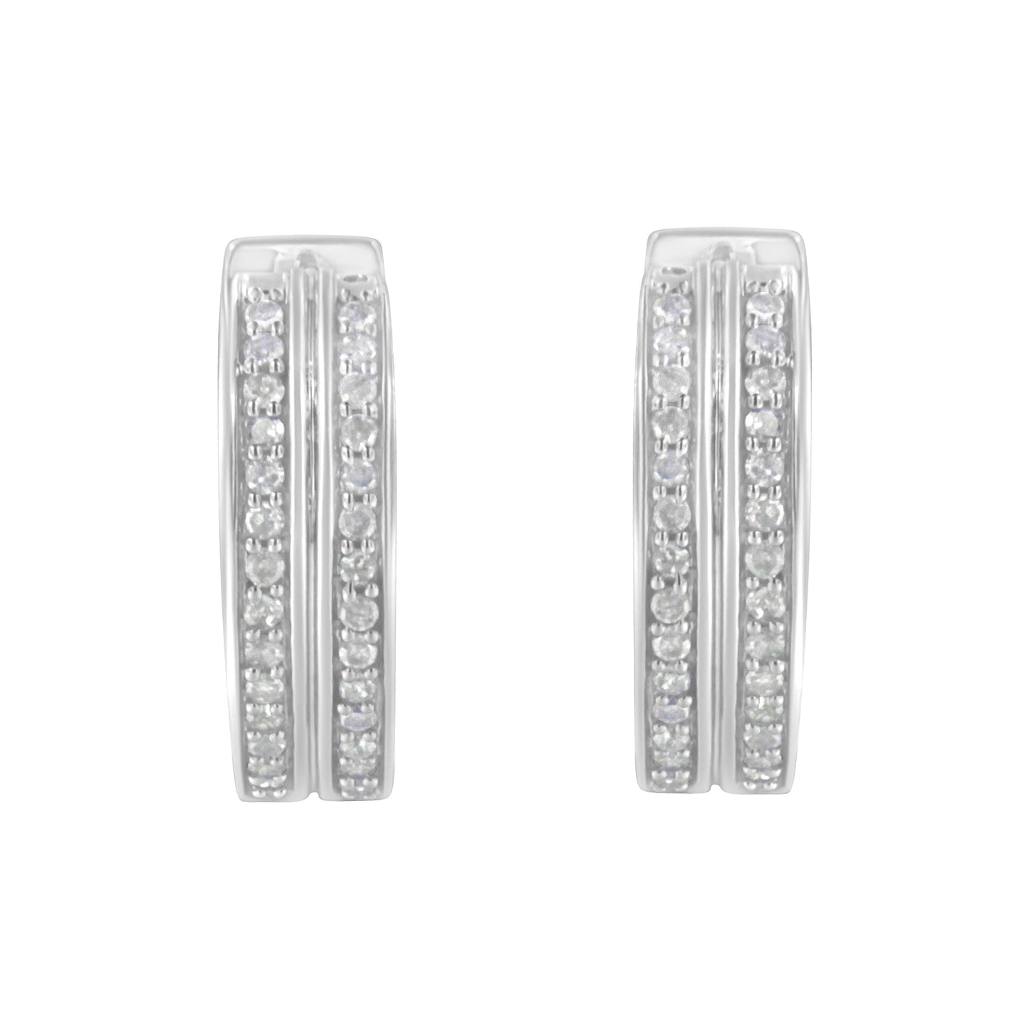 10K White Gold Diamond Hoop Earring (1/2 cttw, I-J Color, I2-I3 Clarity) Bids.com