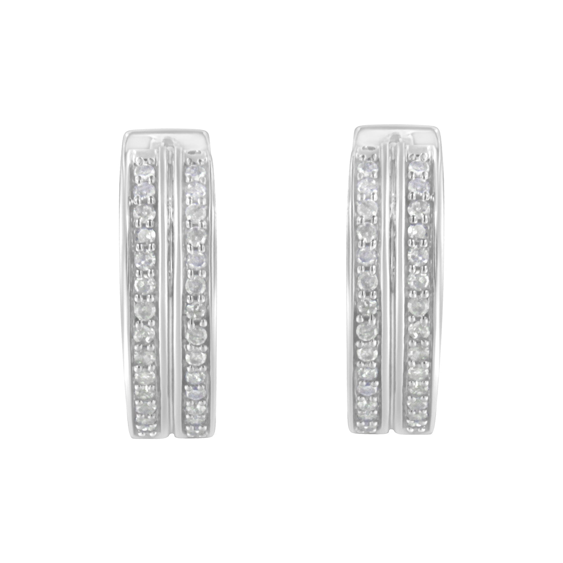 10K White Gold Diamond Hoop Earring (1/2 cttw, I-J Color, I2-I3 Clarity) Bids.com