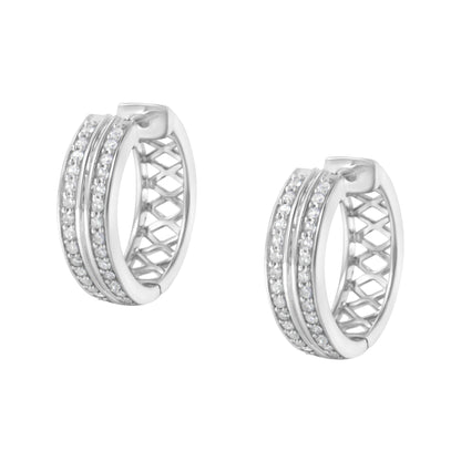 10K White Gold Diamond Hoop Earring (1/2 cttw, I-J Color, I2-I3 Clarity) Bids.com