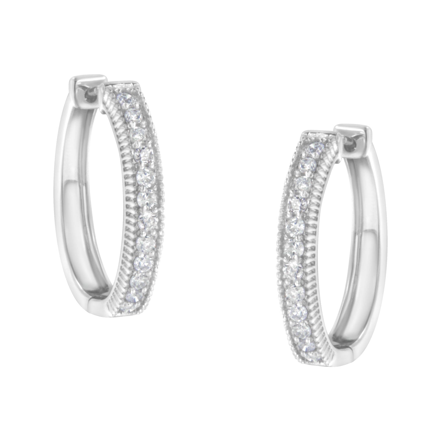 10KT White Gold Diamond Hoop Earring (1.00 cttw, H-I Color, I1-I2 Clarity) Bids.com