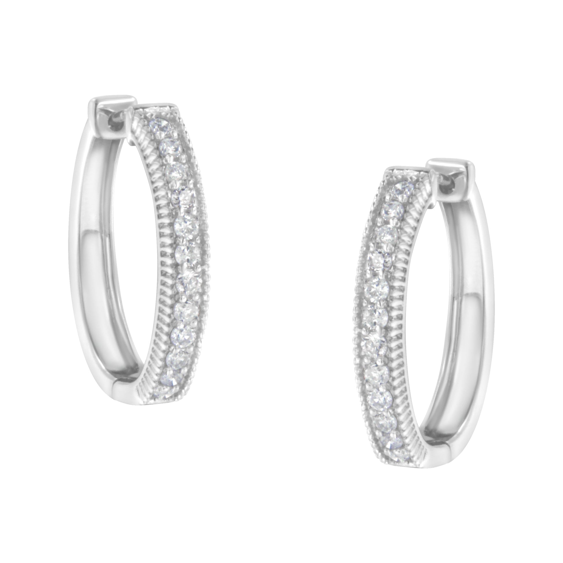 10KT White Gold Diamond Hoop Earring (1.00 cttw, H-I Color, I1-I2 Clarity) Bids.com