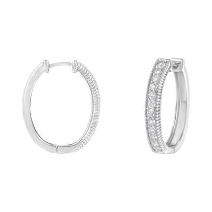 10KT White Gold Diamond Hoop Earring (1.00 cttw, H-I Color, I1-I2 Clarity) Bids.com