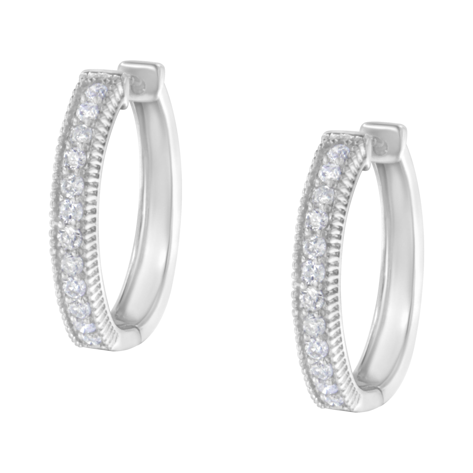 10KT White Gold Diamond Hoop Earring (1.00 cttw, H-I Color, I1-I2 Clarity) Bids.com