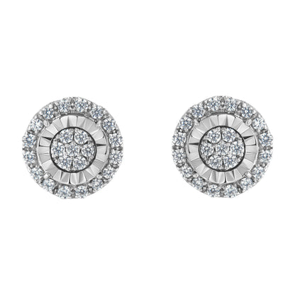 Sterling Silver Diamond Cluster Earrings (1 cttw, I-J Color, I2-I3 Clarity) Bids.com