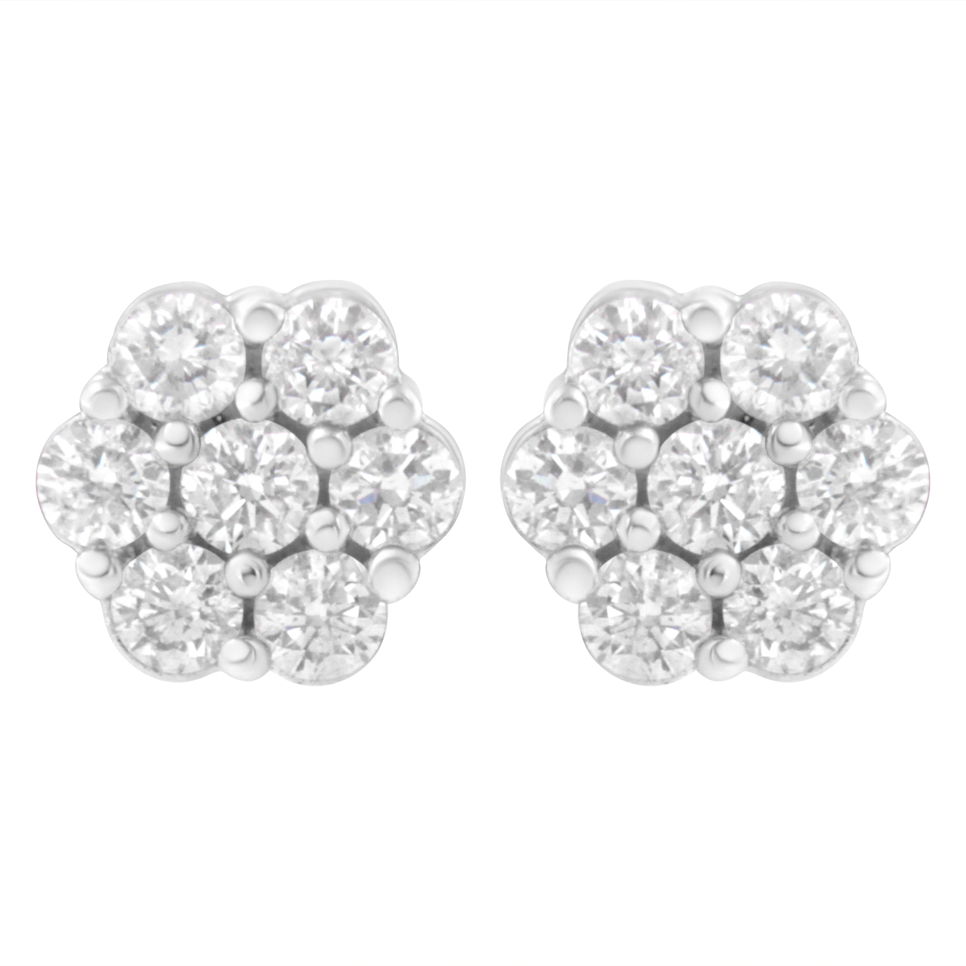14KT White Gold 1 cttw Diamond Composite Stud Earrings (I-J, SI2-I1) Bids.com