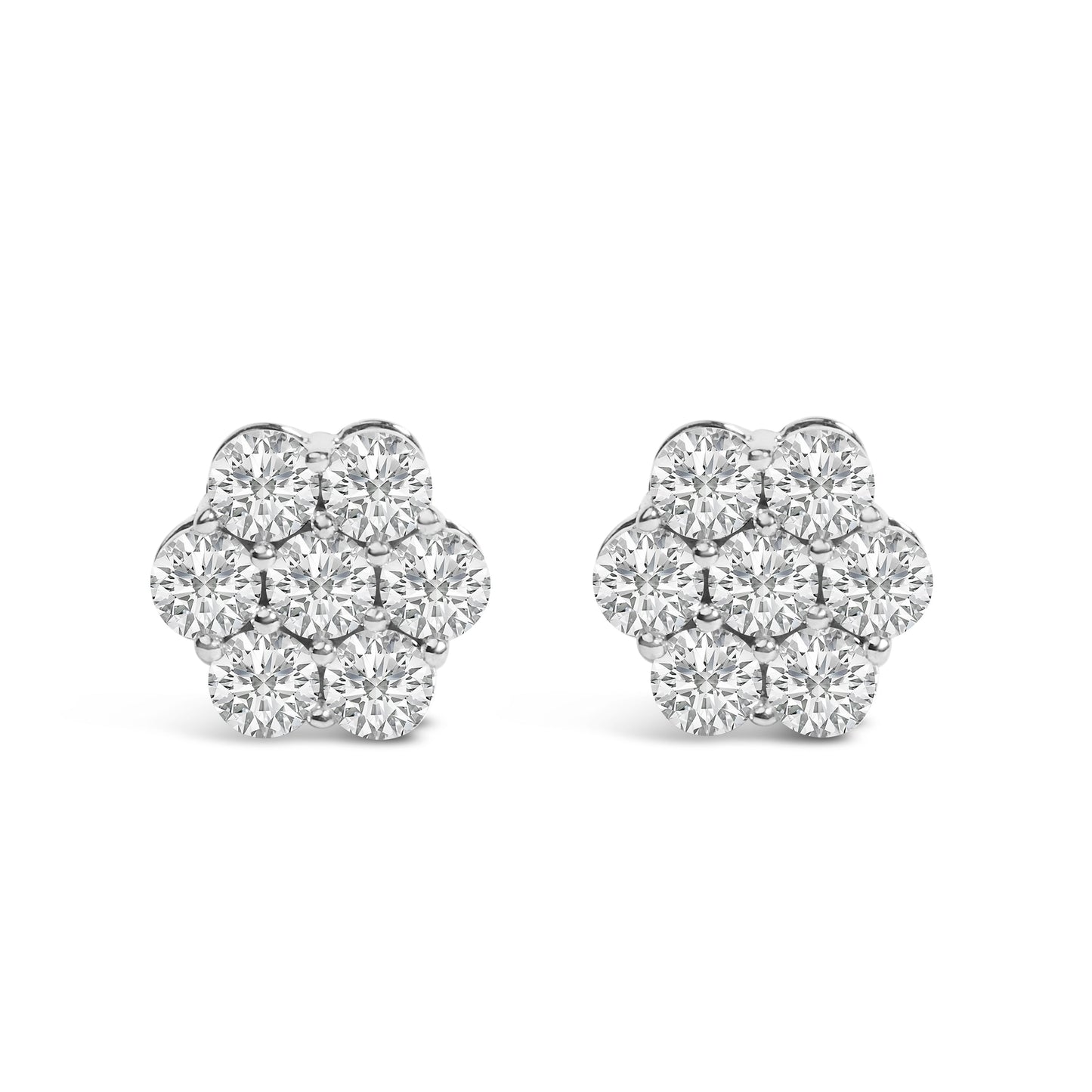 14KT White Gold 1 cttw Diamond Composite Stud Earrings (I-J, SI2-I1) Bids.com