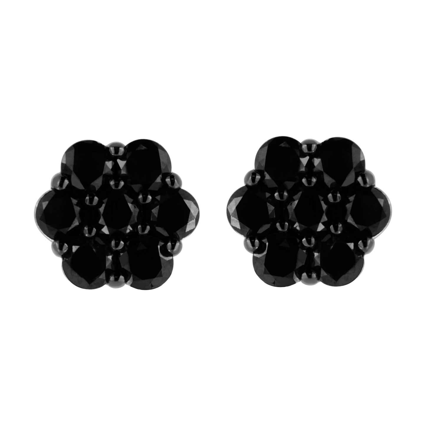 .925 Sterling Silver 1/4 Cttw Treated Yellow Diamond Floral Stud Earrings (Yellow Color, I1-I2 Clarity) Bids.com