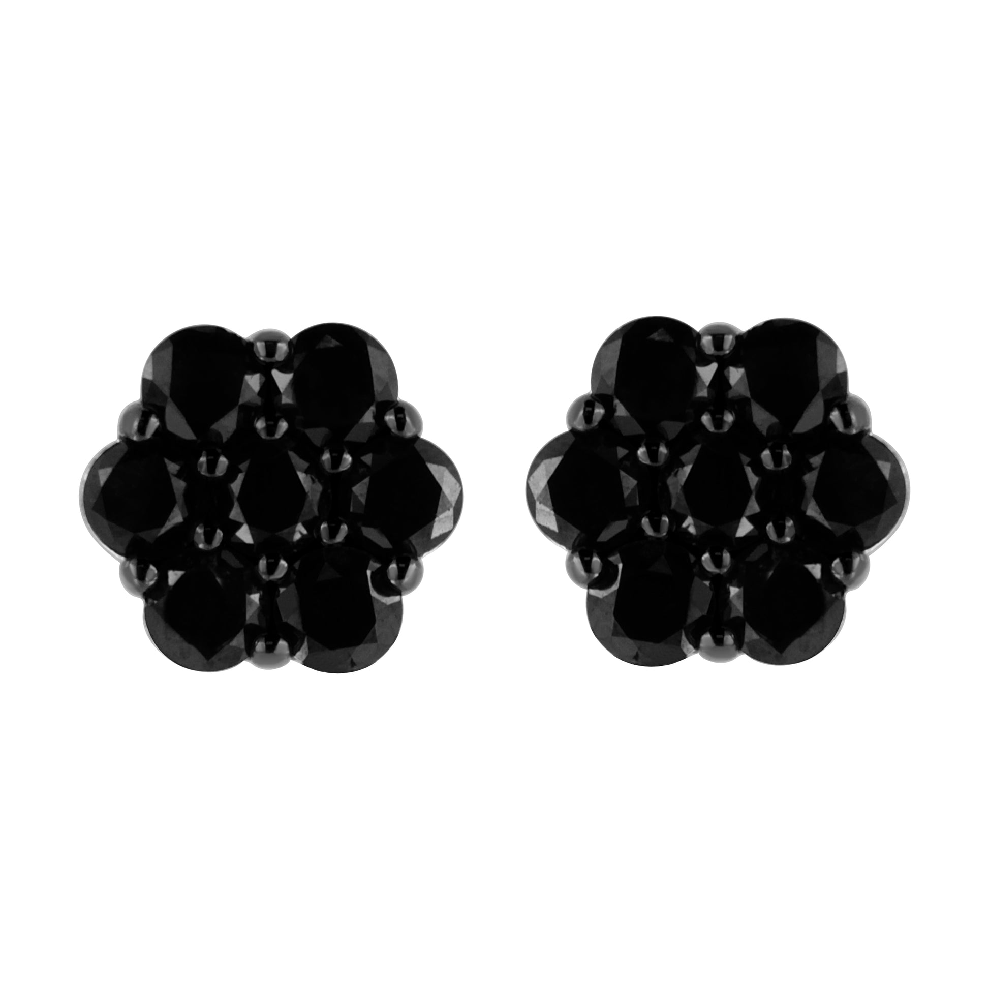 .925 Sterling Silver 1/4 Cttw Treated Yellow Diamond Floral Stud Earrings (Yellow Color, I1-I2 Clarity) Bids.com