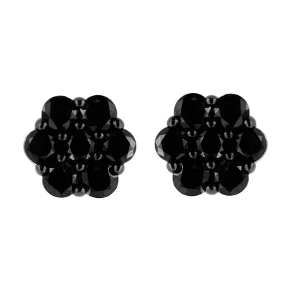 .925 Sterling Silver 1/4 Cttw Treated Yellow Diamond Floral Stud Earrings (Yellow Color, I1-I2 Clarity) Bids.com