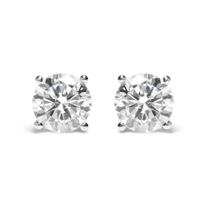IGI Certified 14K White Gold 5.00 Cttw Round Brilliant-Cut Lab Grown Diamond Classic 4-Prong Stud Earrings with Screw Backs (F-G Color, SI1 Clarity) Bids.com