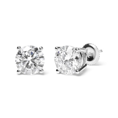 IGI Certified 14K White Gold 5.00 Cttw Round Brilliant-Cut Lab Grown Diamond Classic 4-Prong Stud Earrings with Screw Backs (F-G Color, SI1 Clarity) Bids.com