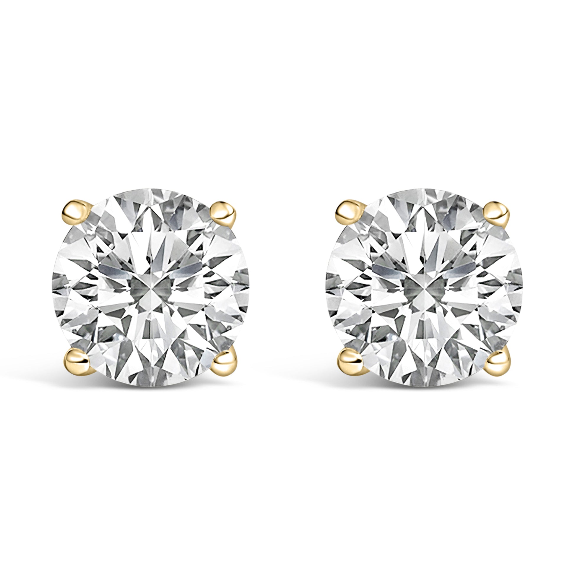 14K White Gold 4.0 Cttw Round Lab Grown Diamond Solitaire Stud Earrings with Screw Backs Bids.com