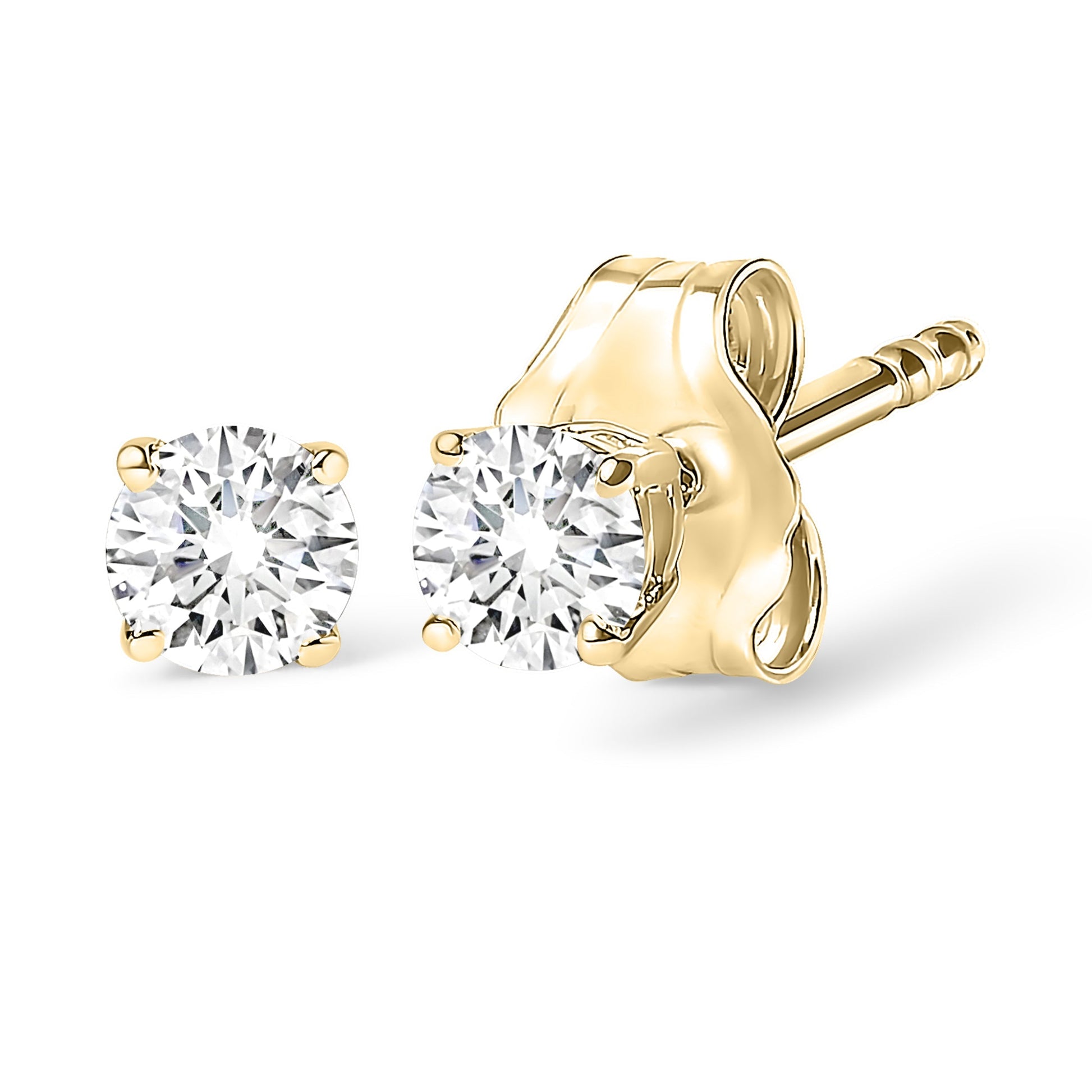 14K White Gold 1/2 Cttw Round Lab Grown Diamond Solitaire Stud Earrings Bids.com