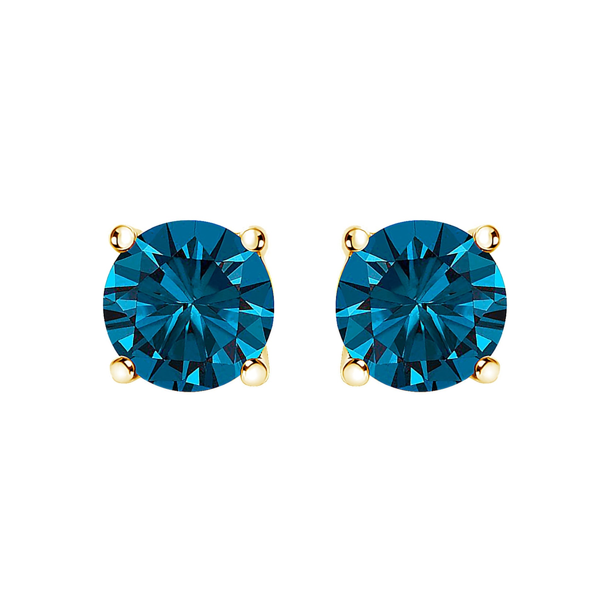 14K White Gold 1.00 Cttw Blue Lab Grown Diamond Stud Earrings with Screw Backs Bids.com