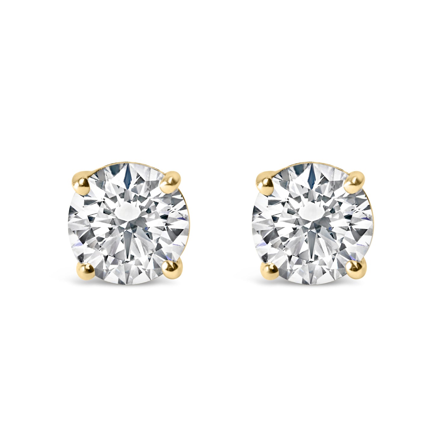14K White Gold 1.0 Cttw Round Brilliant Cut Lab Grown White Diamond 4-Prong Classic Solitaire Stud Earrings (F-G Color, VS1-VS2 Clarity) Bids.com