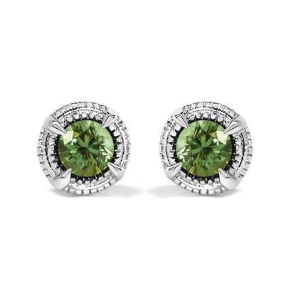 .925 Sterling Silver 1 cttw Treated Black Diamond Modern 4-Prong Solitaire Milgrain Stud Earrings (Black Color, I1-I2 Clarity) Bids.com