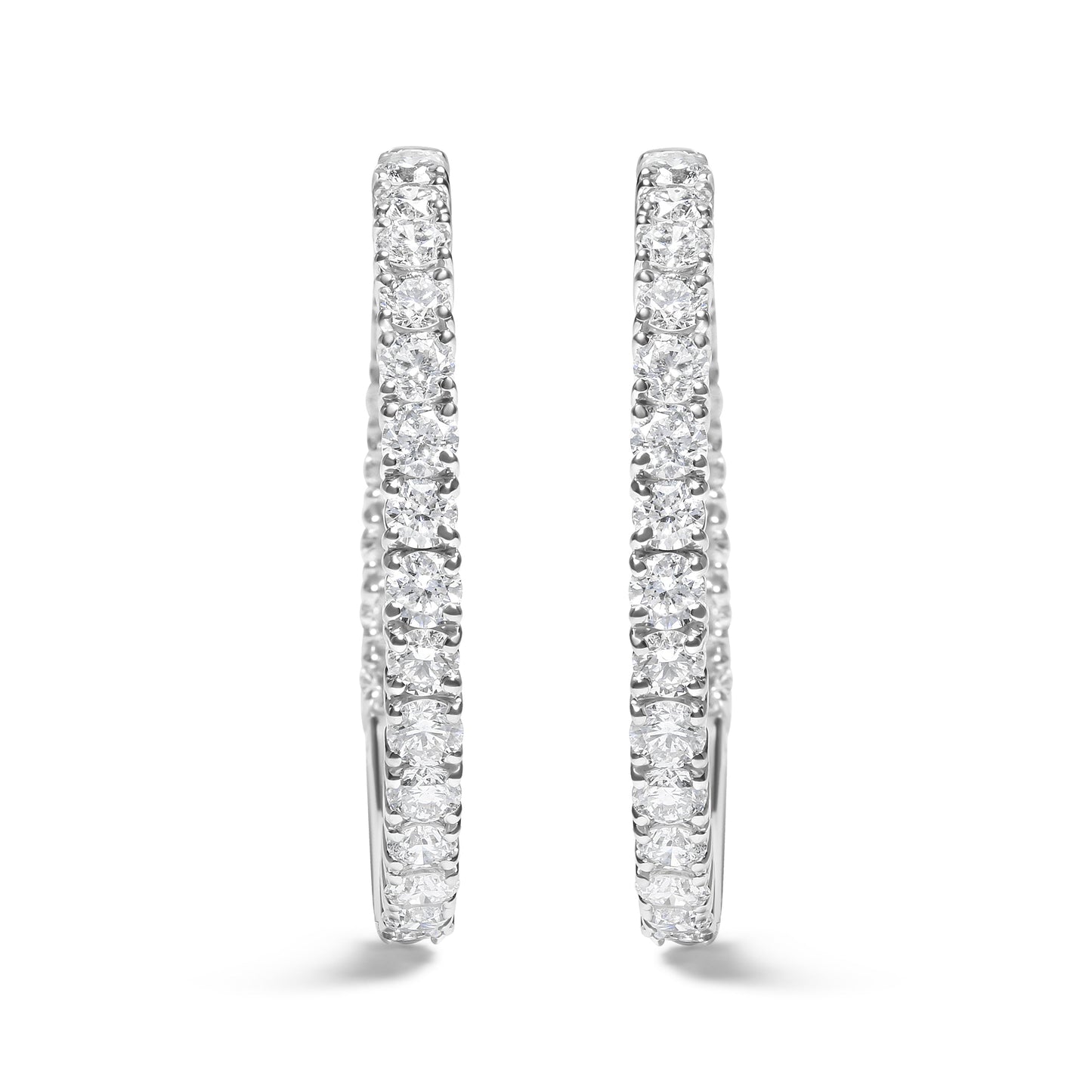 14K White Gold 5.00 Cttw Lab Grown Diamond Inside Out Hoop Earrings (F-G Color, VS1-VS2 Clarity) Bids.com