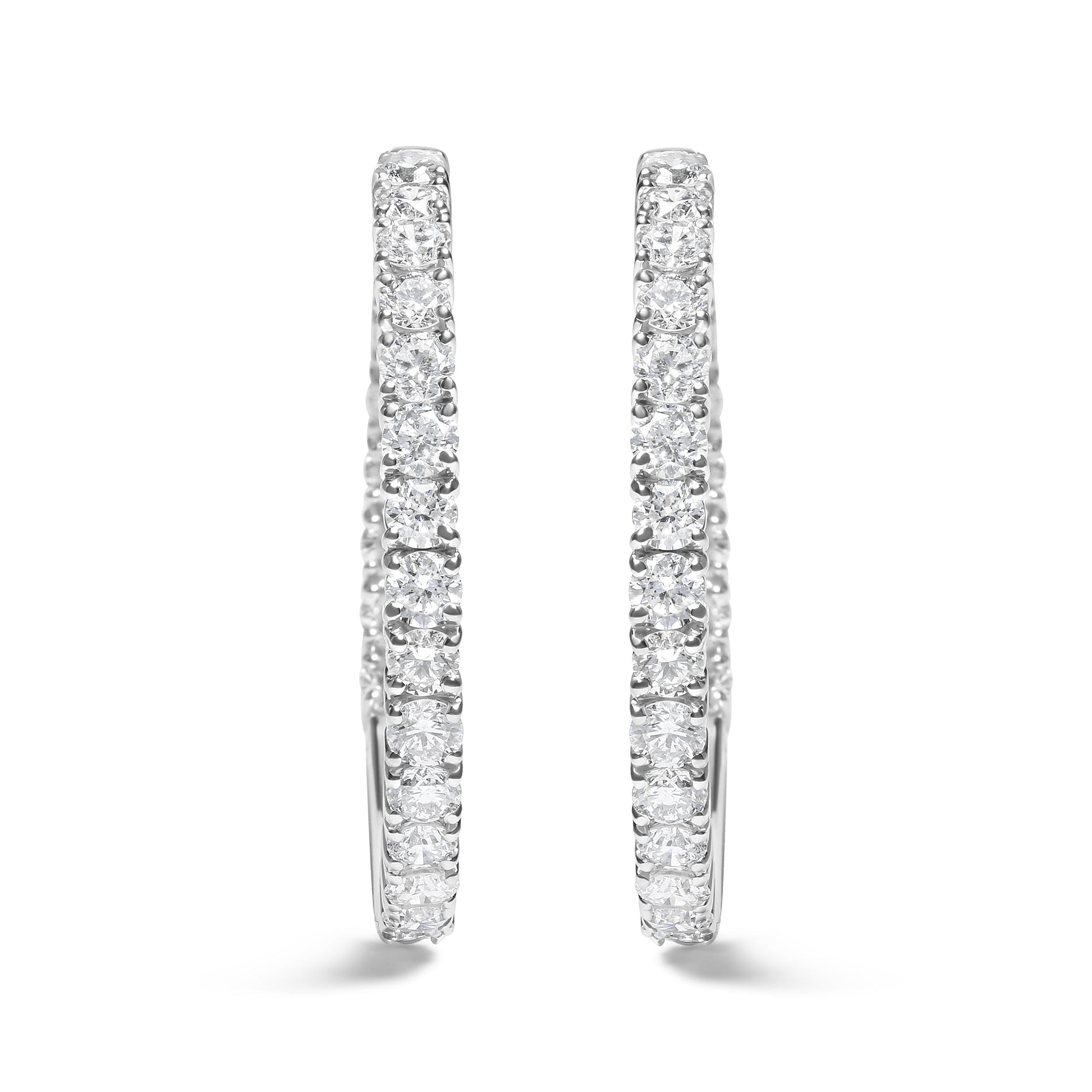 14K White Gold 5.00 Cttw Lab Grown Diamond Inside Out Hoop Earrings (F-G Color, VS1-VS2 Clarity) Bids.com