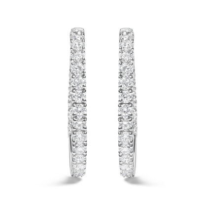 14K White Gold 5.00 Cttw Lab Grown Diamond Inside Out Hoop Earrings (F-G Color, VS1-VS2 Clarity) Bids.com